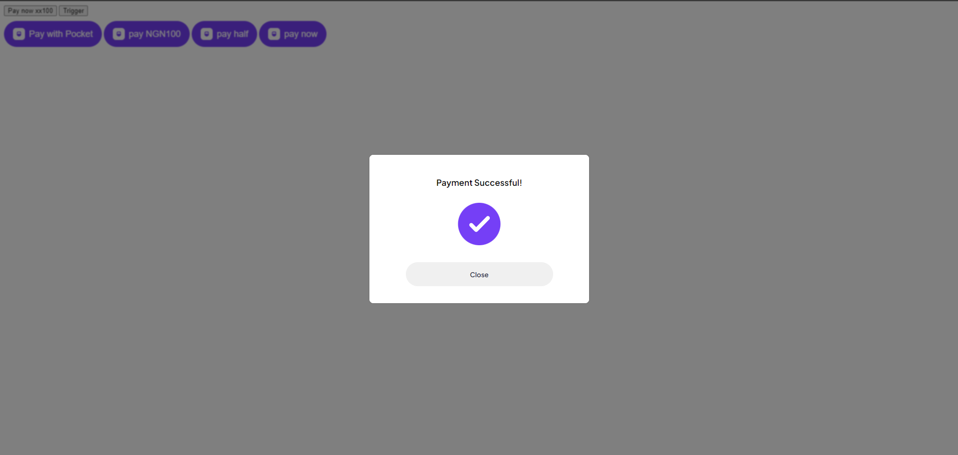 Payment successful